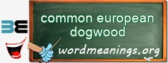 WordMeaning blackboard for common european dogwood